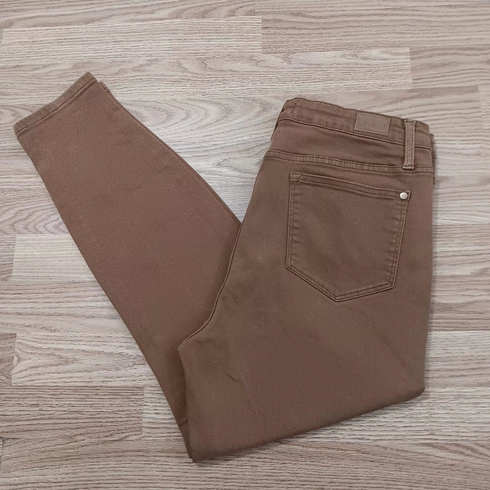 Judy Blue Women's 15/32 Slim Fit Brown Stretch Denim Jeans High Rise Casual